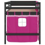 vidaXL Lit mezzanine enfants avec rideaux sans matelas rose 90x200cm