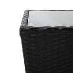 vidaXL Ensemble de bistro avec coussins 3Pièces noir résine tressée verre