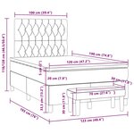 vidaXL Sommier à lattes de lit avec matelas noir 120x190 cm velours