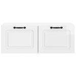 vidaXL Meuble TV mural Montage mural Blanc brillant 78 5 x 41 x 30 cm