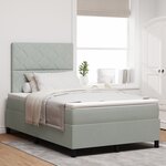 Lit à ressort vidaXL avec matelas en velours gris clair petit double