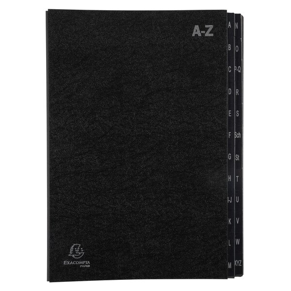 Trieur Rigide Economique Ordonator 24 Compartiments Alphabétiques- 24x34cm - Noir - X 8 - Exacompta