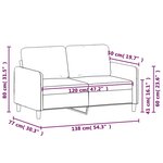 vidaXL Canapé à 2 places Noir 120 cm Tissu