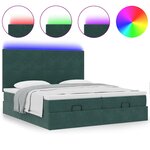 vidaXL Cadre de lit ottoman avec matelas vert foncé 200x200 cm velours