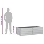 vidaXL Lit surélevé de jardin 160x80x45 cm Acier galvanisé Argenté