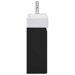 vidaXL Meuble de salle de bain avec robinet Noir 45 5 x 22 5 x 84 cm