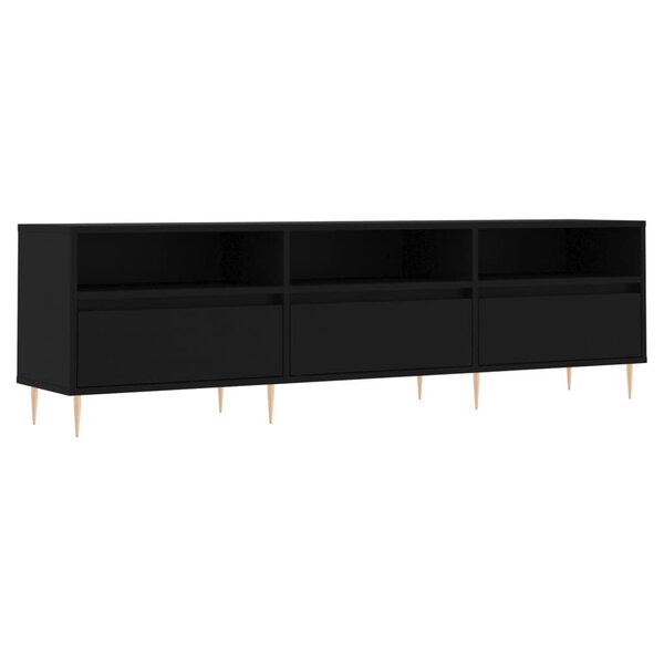 vidaXL Meuble TV noir 150x30x44 5 cm bois d'ingénierie