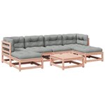 vidaXL Salon de jardin 7 Pièces et coussins bois massif sapin de douglas