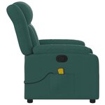 vidaXL Fauteuil inclinable de massage vert foncé tissu