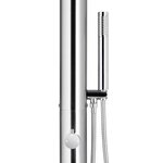 vidaXL Douche de jardin avec base marron 230 cm Acier inoxydable