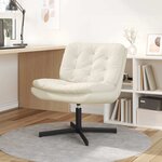 vidaXL Fauteuil relaxant pivotant Autre Crème 63 x 75 x 76 cm Velours
