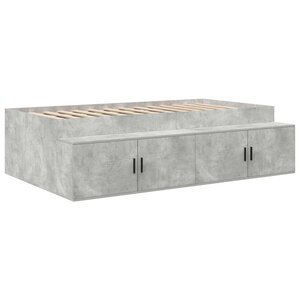 vidaXL Cadre de lit avec rangement Gris béton 100 x 200 cm