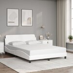 vidaXL Cadre de lit Dover blanc 140x190 cm similicuir