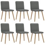 vidaXL Chaises à manger lot de 6 gris foncé tissu