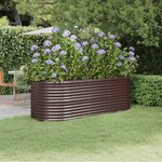 vidaXL Lit surélevé de jardin Acier enduit de poudre marron