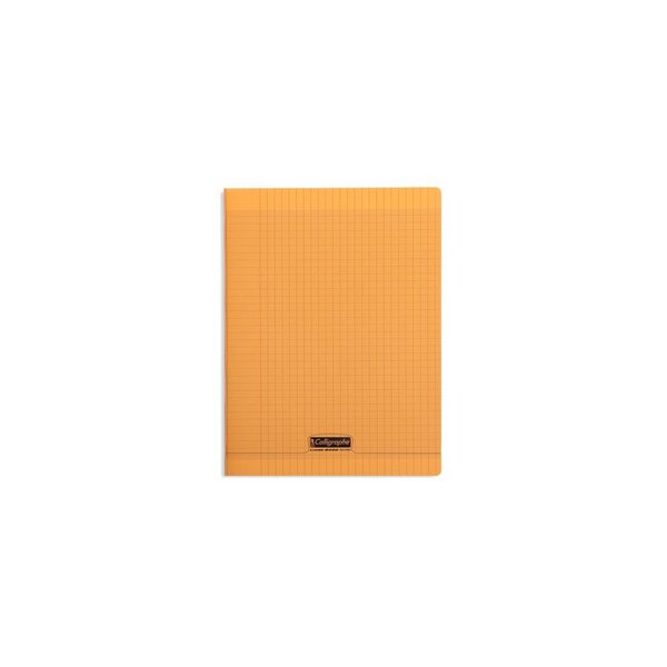 Cahier 192 pages seyès 90 g  couverture polypropylène orange  format 24 x 32 cm calligraphe