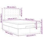 vidaXL Cadre de lit ottoman avec matelas gris foncé 120x190 cm velours