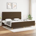 vidaXL Cadre de lit sans matelas avec tête de lit marron foncé tissu
