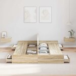 vidaXL Cadre de lit avec rangement Chêne sonoma 160 x 200 cm