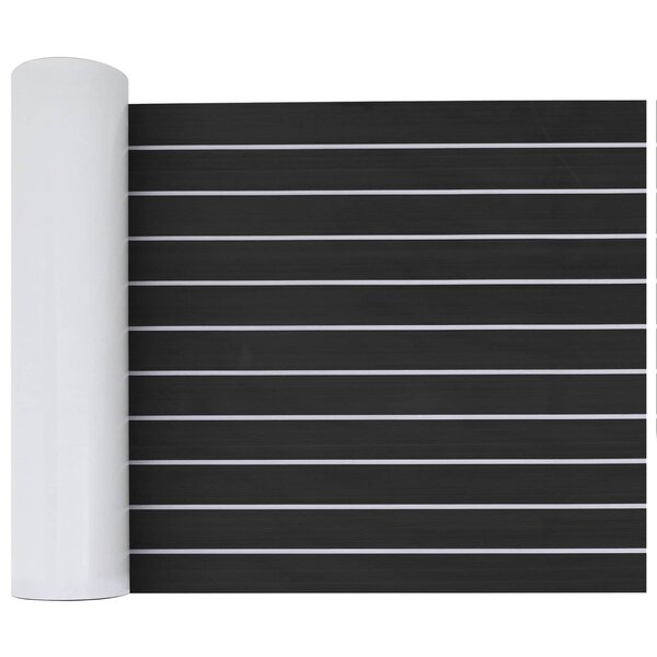 vidaXL Tapis de bateau Rayé Gris foncé et blanc 240 x 60 cm EVA