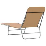 vidaXL Chaises longues pliables lot de 2 Acier et tissu Taupe