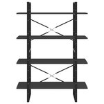 vidaXL Bibliothèque à 4 niveaux gris 100x30x140 cm bois d'ingénierie