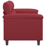 vidaXL Canapé à 2 places Rouge bordeaux 140 cm Similicuir