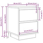 VidaXL Tables de chevet avec lumières LED 2Pièces chêne fumé 38x34x50 cm