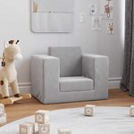 vidaXL Canapé-lit pour enfants Gris clair Peluche douce