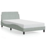 vidaXL Cadre de lit Dover gris clair 100x203 cm velours