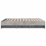 vidaXL Cadre de lit gris béton 160x200 cm bois d'ingénierie