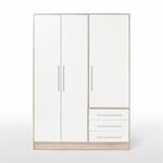 Armoire - Bois aggloméré chêne et blanc - Chambre - 144 6 cm