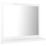 vidaXL Miroir de salle de bain Blanc brillant 40x10 5x37 cm Aggloméré