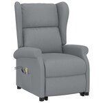 vidaXL Fauteuil de massage inclinable Gris clair Tissu