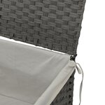 vidaXL Panier à linge avec couvercle gris 55 5x35x34 cm résine tressée