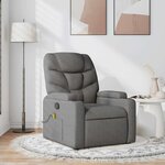 vidaXL Fauteuil de massage inclinable Gris foncé Tissu