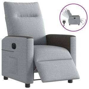 vidaXL Fauteuil inclinable électrique Gris clair Tissu