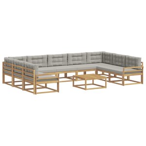 vidaXL Ensemble de canapés d'extérieur 10 pc Blanc et gris clair