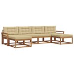 vidaXL Ensemble de canapés d'extérieur 6 pc Naturel et Beige