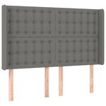 vidaXL Sommier à lattes de lit matelas LED Gris foncé 140x190 cm Tissu