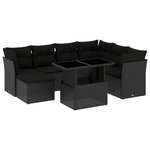 vidaXL Salon de jardin 8 Pièces avec coussins noir résine tressée