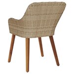 vidaXL Chaises de jardin avec coussins 2 Pièces Beige Poly Rattan