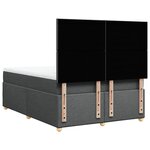 vidaXL Sommier à lattes de lit avec matelas Gris foncé 140x190cm Tissu