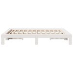 vidaXL Cadre de lit sans matelas blanc 135x190 cm bois de pin massif