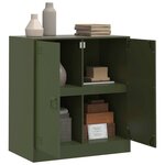 vidaXL Buffet vert olive 67x39x73 cm acier