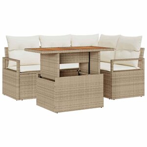 vidaXL Ensemble de salle à manger pour jardin 5 Pièces Beige et crème