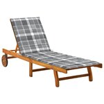 vidaXL Chaise longue de jardin avec coussin Bois d'acacia solide