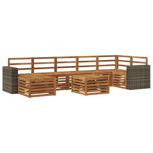 vidaXL Ensemble de canapés d'extérieur 8 pc Naturel