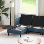 vidaXL Ensemble de meubles pour le salon 6 Pièces Bleu Velours