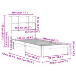 vidaXL Lit bibliothèque sans matelas cire marron 100x200 cm pin massif